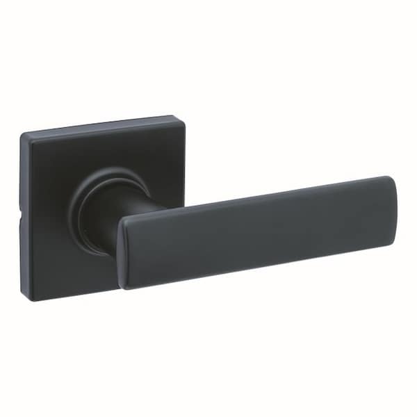 Kwikset Breton Lever with Square Rose Passage Door Lock with 6AL Latch and RCS Strike Matte Black Finish 200BRNLSQT-514 - main